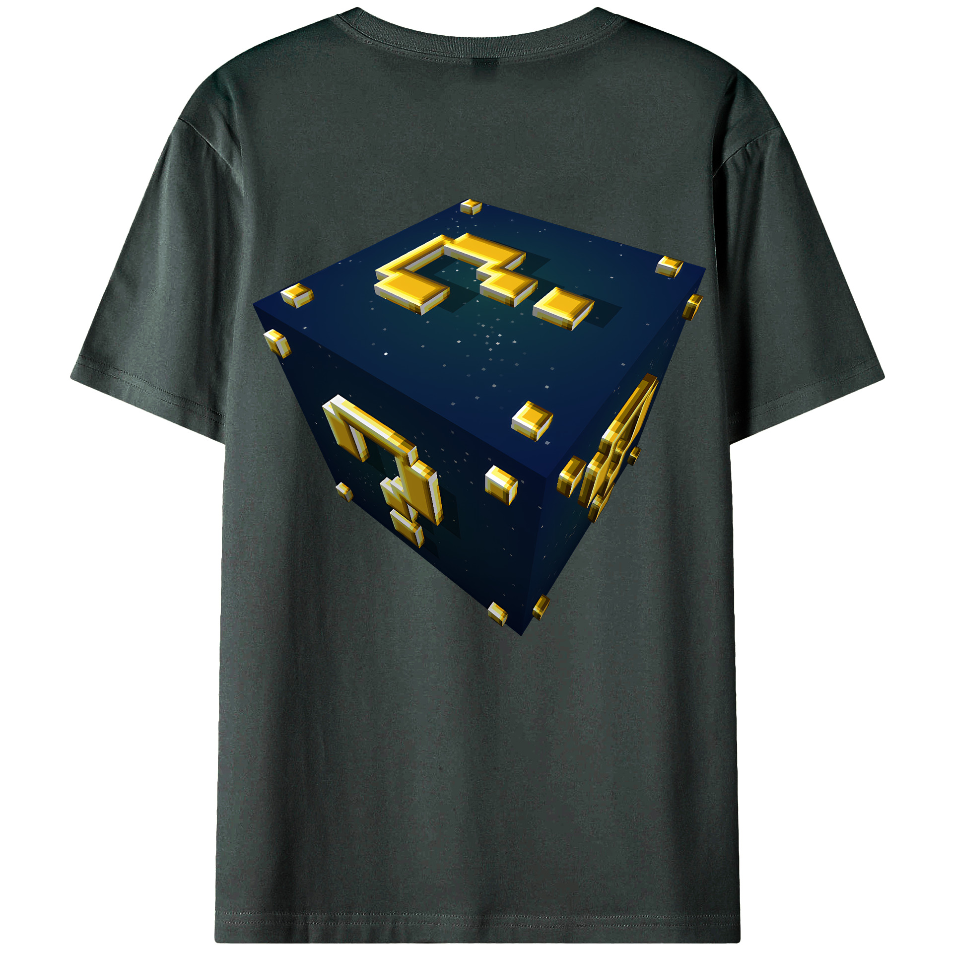 （画像用） マインクラフト ブロックの世界 Minecraft MC Block world 綿100％ メンズ半袖Tシャツ（バックプリント） 通気性